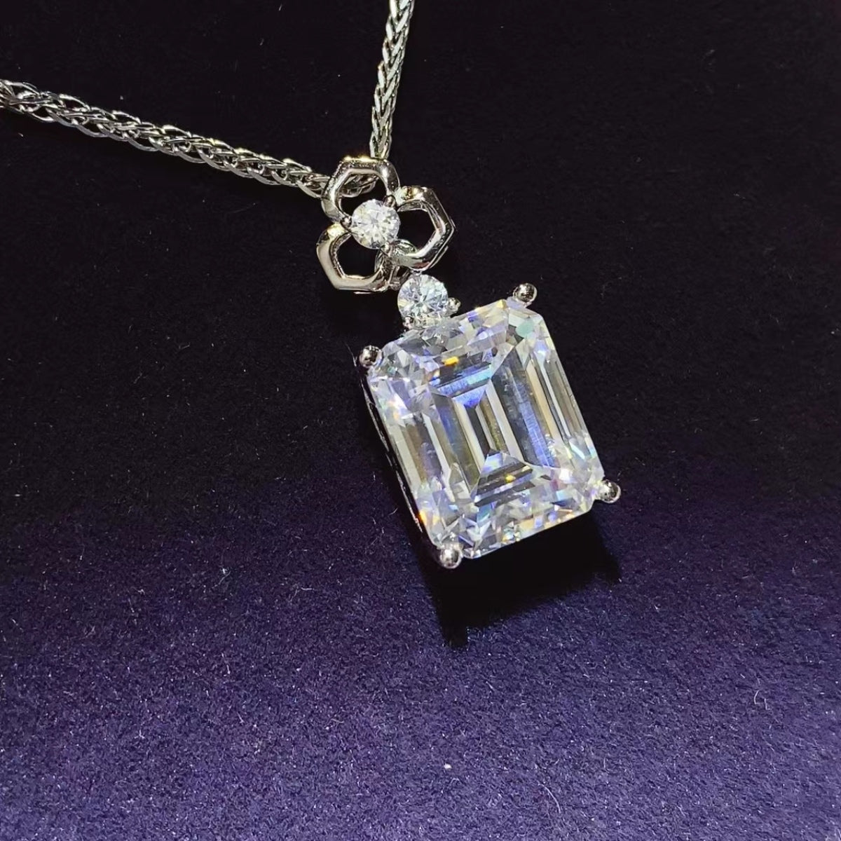 5 Carat Moissanite Silver Necklace