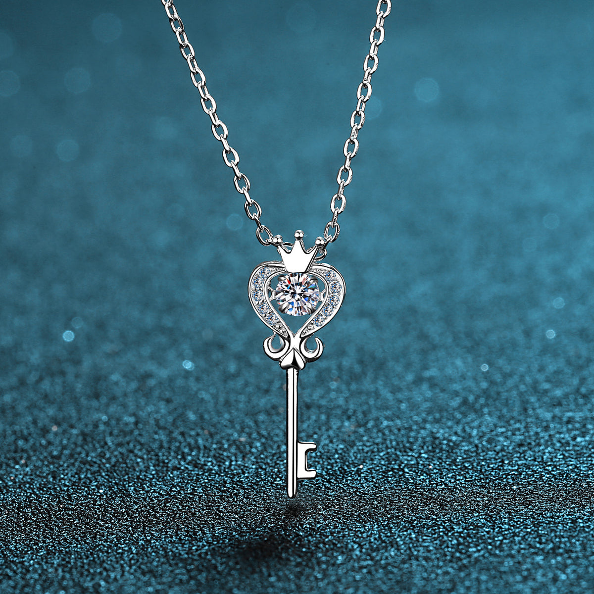 Key Shape Moissanite Necklace