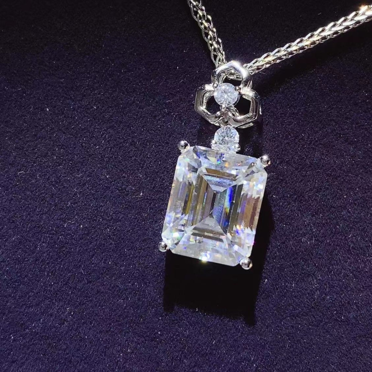 5 Carat Moissanite Silver Necklace