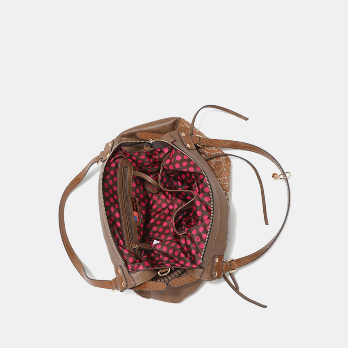 Rhinestone Embroidery Hobo Bag