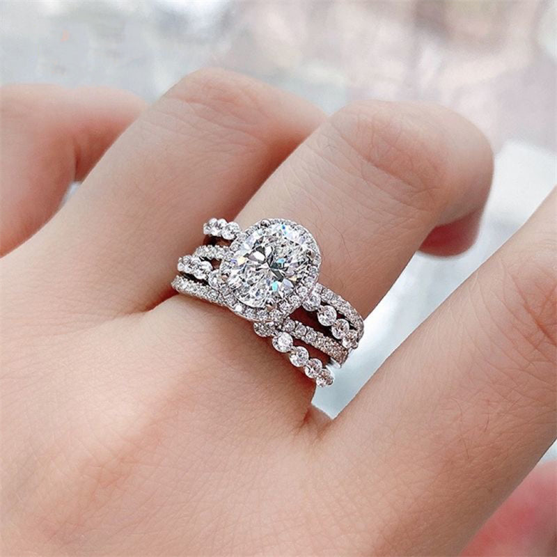 3 Carat Moissanite Layered Ring