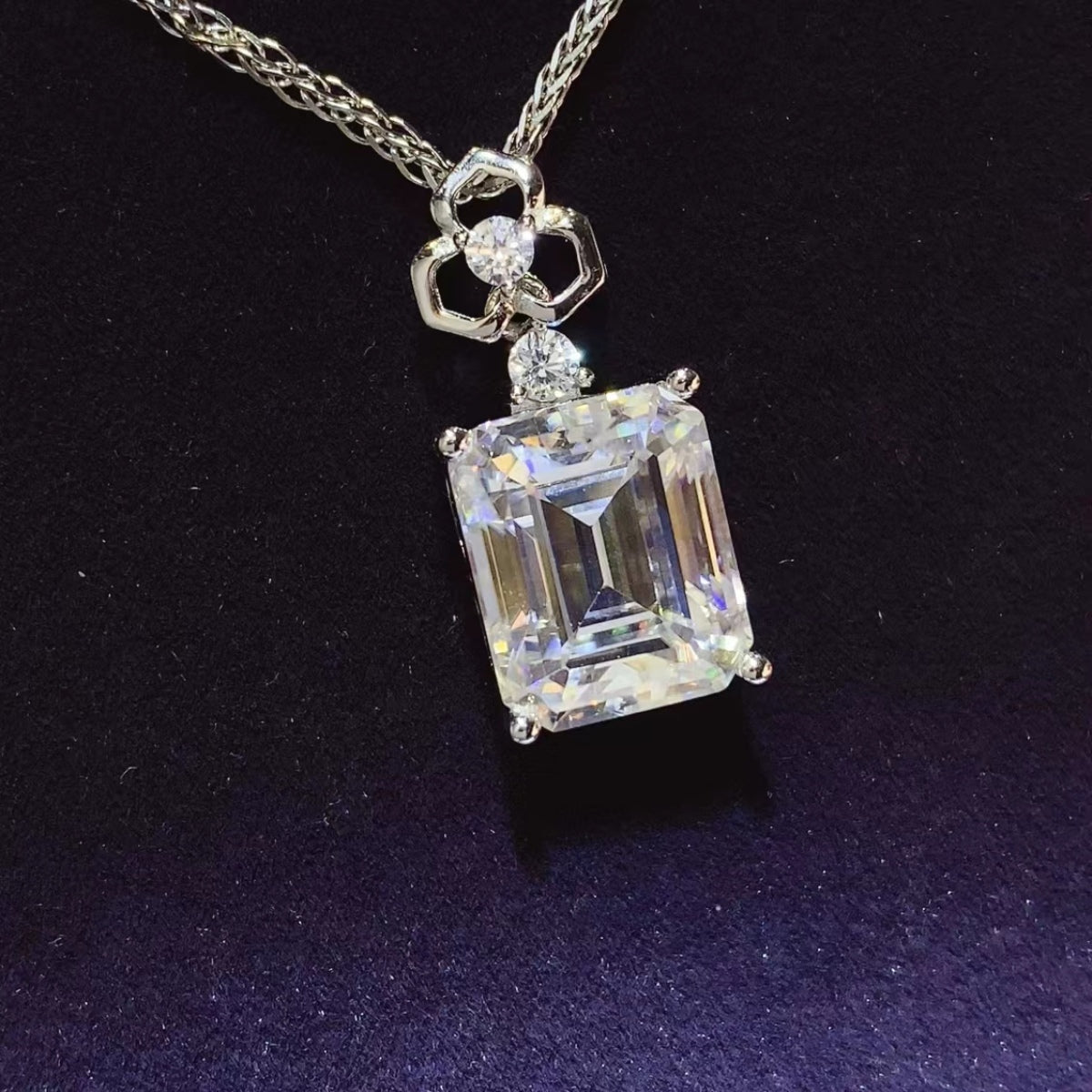 5 Carat Moissanite Silver Necklace