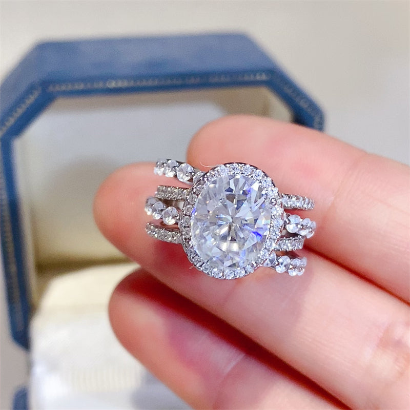 3 Carat Moissanite Layered Ring