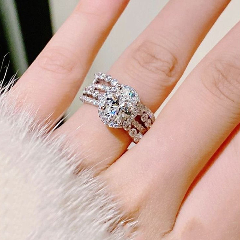 3 Carat Moissanite Layered Ring